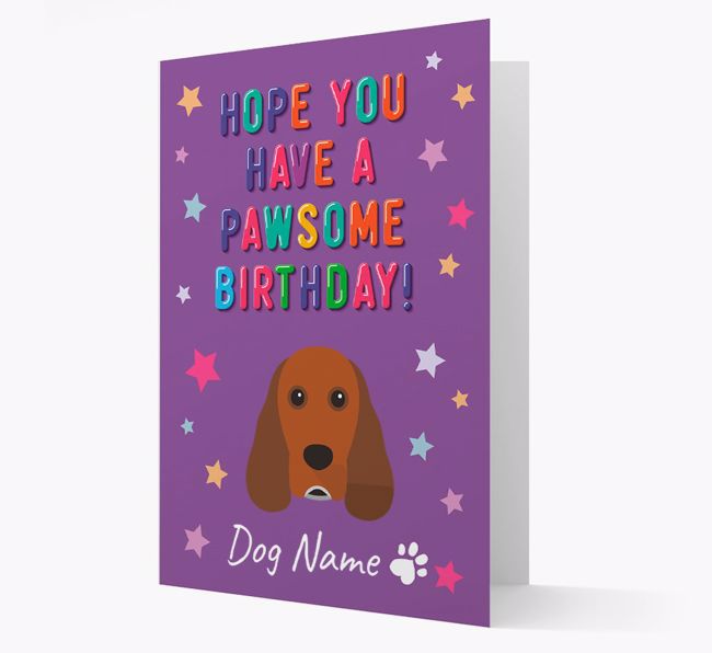 Personalised Card 'Hope You Have A Pawesome Birthday' with {breedCommonName} Icon